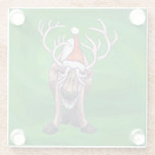 Reindekerst op groen glazen onderzetter (Achterkant)