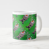Reindekerst op groen grote koffiekop (Voorkant rechts)