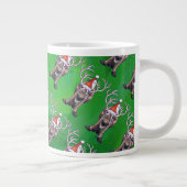 Reindekerst op groen grote koffiekop (Rechts)
