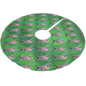 Reindekerst op groen kerstboom rok (Gekanteld)