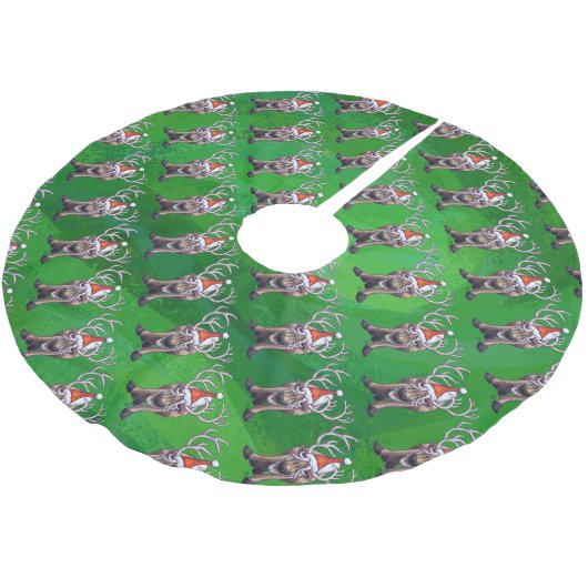 Reindekerst op groen kerstboom rok (Gekanteld)