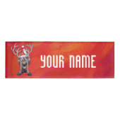 Reindekerst op groen naambadge (Voorkant)