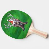 Reindekerst op groen tafeltennisbatje (Zijkant)