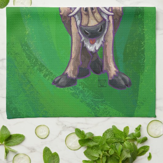 Reindekerst op groen theedoek (Gevouwen)