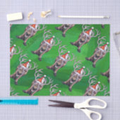 Reindekerst op groen tissuepapier (Craft)