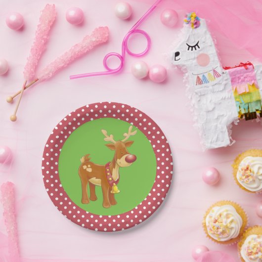 Reindekerst Papieren Bordje (Feest)