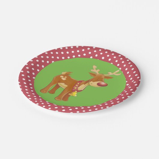 Reindekerst Papieren Bordje (Gekanteld)