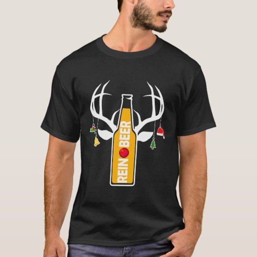 Reindekerst Reinbeer Beer Funny Kerstmis T-shirt (Voorkant)