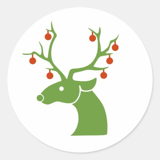 Reindekerst Ronde Sticker (Voorkant)