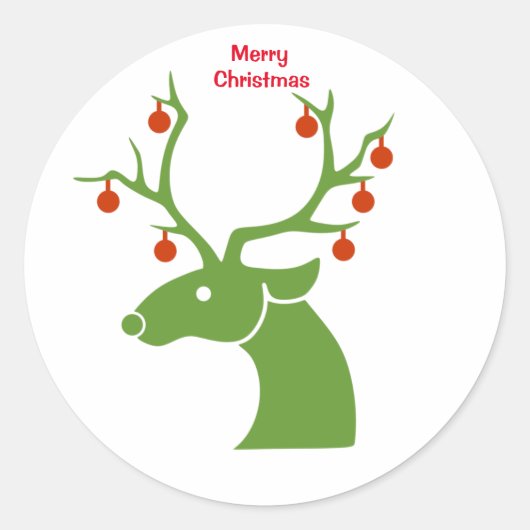 Reindekerst Ronde Sticker (Voorkant)