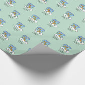 Reindekerst tijdens de oefening cadeaupapier (Hoek)