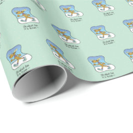 Reindekerst tijdens de oefening cadeaupapier