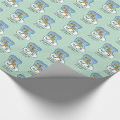 Reindekerst tijdens de oefening cadeaupapier (Hoek)