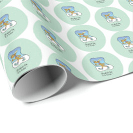 Reindekerst tijdens de oefening cadeaupapier