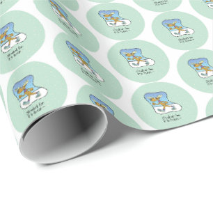 Reindekerst tijdens de oefening cadeaupapier