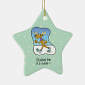 Reindekerst tijdens de oefening keramisch ornament (Rechts)