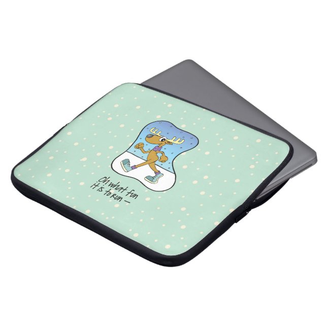 Reindekerst tijdens de oefening laptop sleeve (Voorkant top)