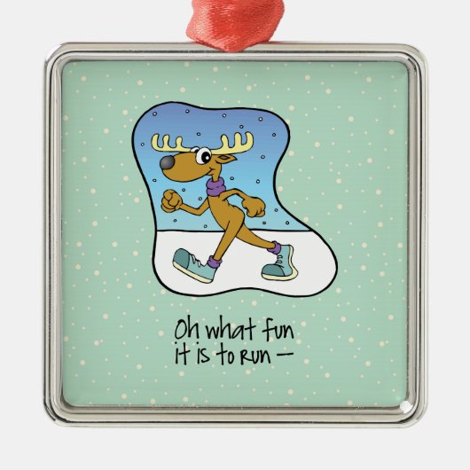 Reindekerst tijdens de oefening metalen ornament (Voorkant)