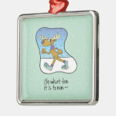 Reindekerst tijdens de oefening metalen ornament (Links)