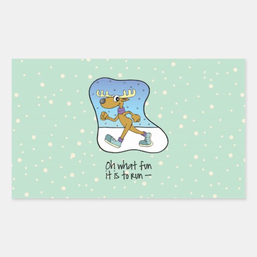 Reindekerst tijdens de oefening rechthoekige sticker (Voorkant)