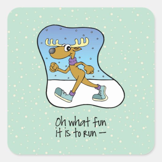 Reindekerst tijdens de oefening vierkante sticker (Voorkant)