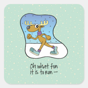 Reindekerst tijdens de oefening vierkante sticker