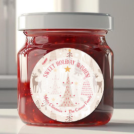 Reindekerst Trees Homemade Holiday Baking Ronde Sticker