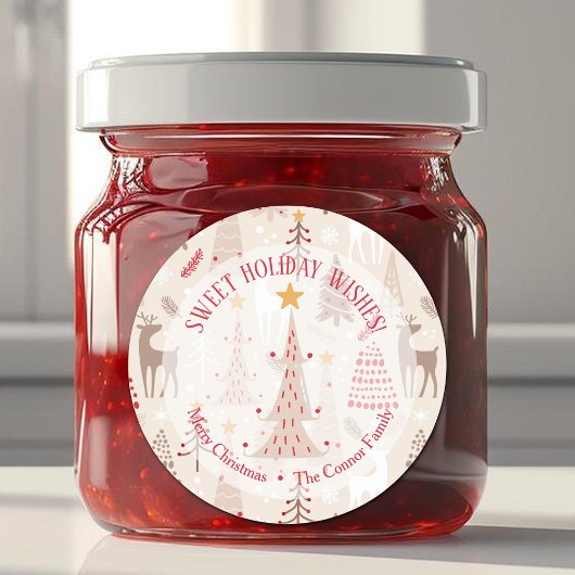 Reindekerst Trees Homemade Holiday Baking Ronde Sticker