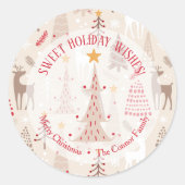 Reindekerst Trees Homemade Holiday Baking Ronde Sticker (Voorkant)