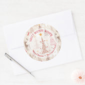 Reindekerst Trees Homemade Holiday Baking Ronde Sticker (Envelop)