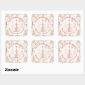 Reindekerst Trees Homemade Holiday Baking Vierkante Sticker (Vel)