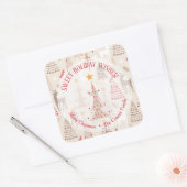 Reindekerst Trees Homemade Holiday Baking Vierkante Sticker (Envelop)