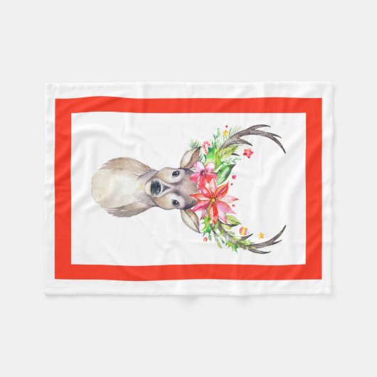 Reindekerstavleece Blanket Fleece Deken (Voorkant (Horizontaal))