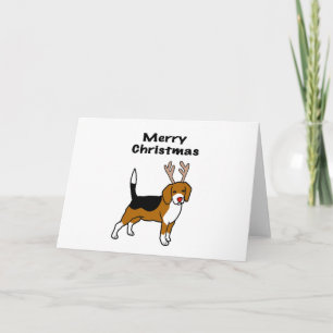 Reindekerstbeagle Feestdagen Kaart