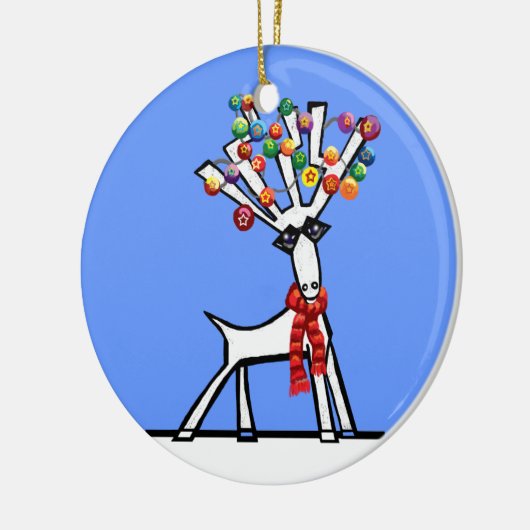 Reindekerstelampjes Keramisch Ornament (Links)