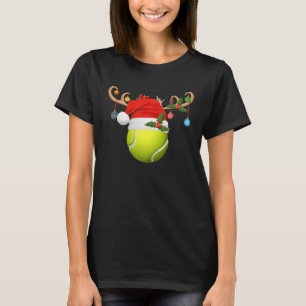 Reindekersttennis Santa Hat Tennis Ball T-shirt