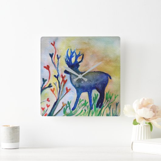 Reindekunsten Waterverf Square Wall klok (Huis)