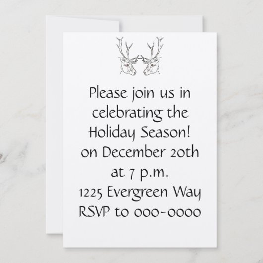 Reindelijntekenkerst Kaart (Achterkant)