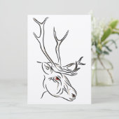 Reindelijntekenkerst Kaart (Staand voorkant)