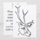 Reindelijntekenkerst Kaart (Voorkant / Achterkant)