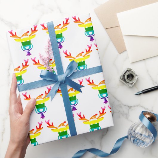 Reinderegenboogpride Flag LGBTQ Kerstmis Cadeaupapier (Geschenken)