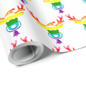Reinderegenboogpride Flag LGBTQ Kerstmis Cadeaupapier (Rol Hoek)