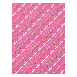 Reinderoze kerstgepersonaliseerde familienaam tafelkleed