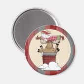Reindester met Antlers Stuck in de schoorsteen Magneet (Voorkant / Achterkant)