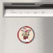 Reindester met Antlers Stuck in de schoorsteen Magneet (Insitu (Vaatwasser))