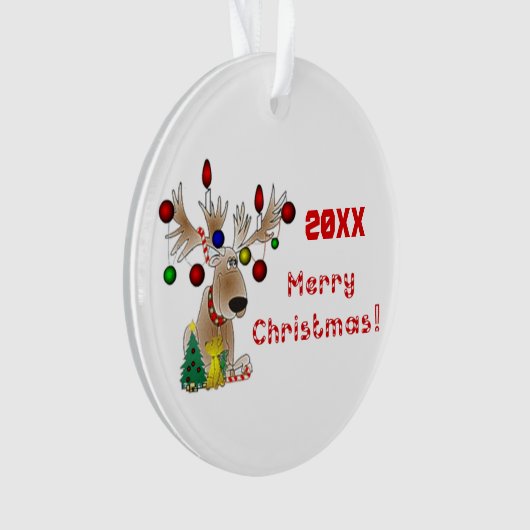 Reindester met licht op Antlers Ornament (voorkant)