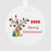 Reindester met licht op Antlers Ornament (achterkant)