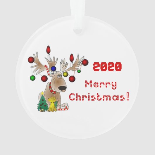 Reindester met licht op Antlers Ornament (achterkant)