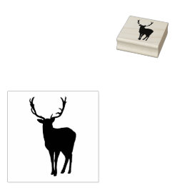 Reindester Silhouette kerst Deer Buck Antlers Rubberstempel