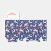 Reindevogelblauwe rode kerstcadeau doos bedankdoosjes (Uitgevouwen)